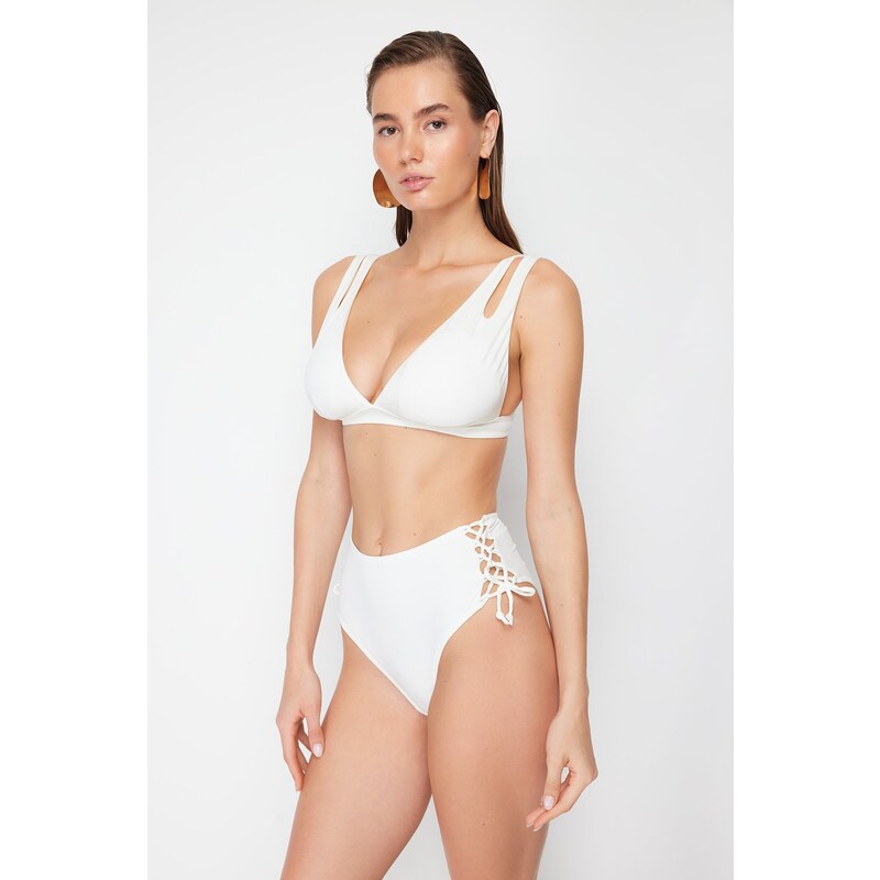 Trendyol Bridal Ecru Piping High Waist Hipster Bikini Bottom