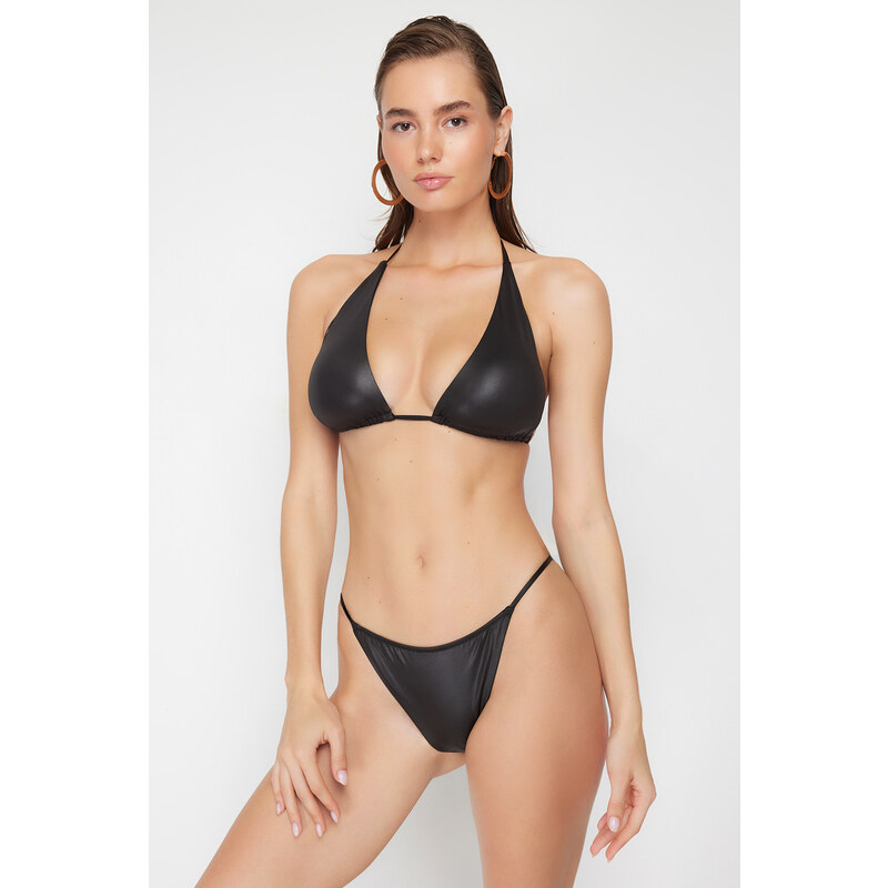 Trendyol Black Laced Brazilian Bikini Bottom