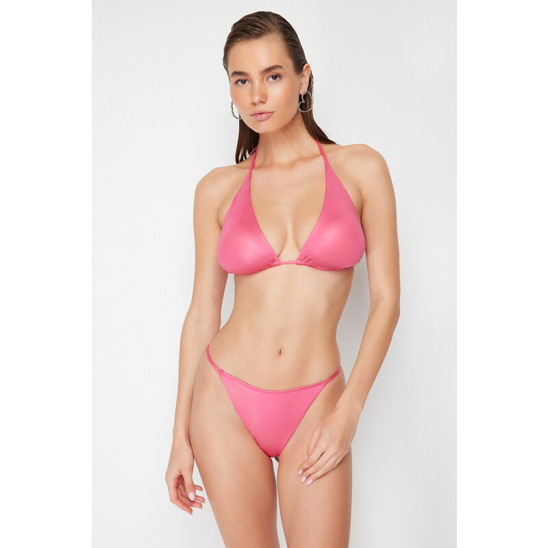 Trendyol Fuchsia Triangle Bikini Top