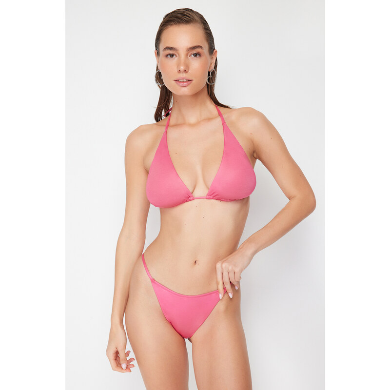 Trendyol Fuchsia Triangle Bikini Top