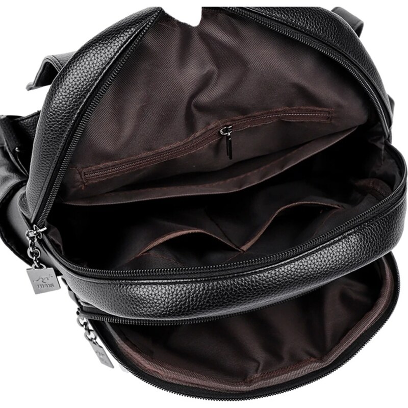 Dámský luxusní kožený batoh s ozdobnou sponou