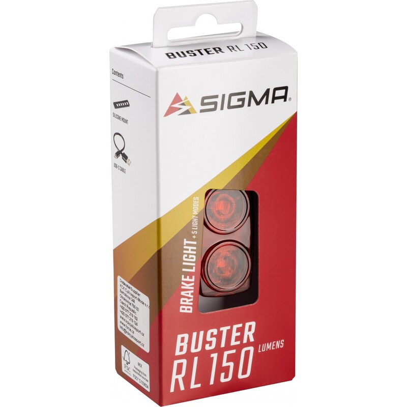 blikačka zadní SIGMA BUSTER RL150 USB, černá