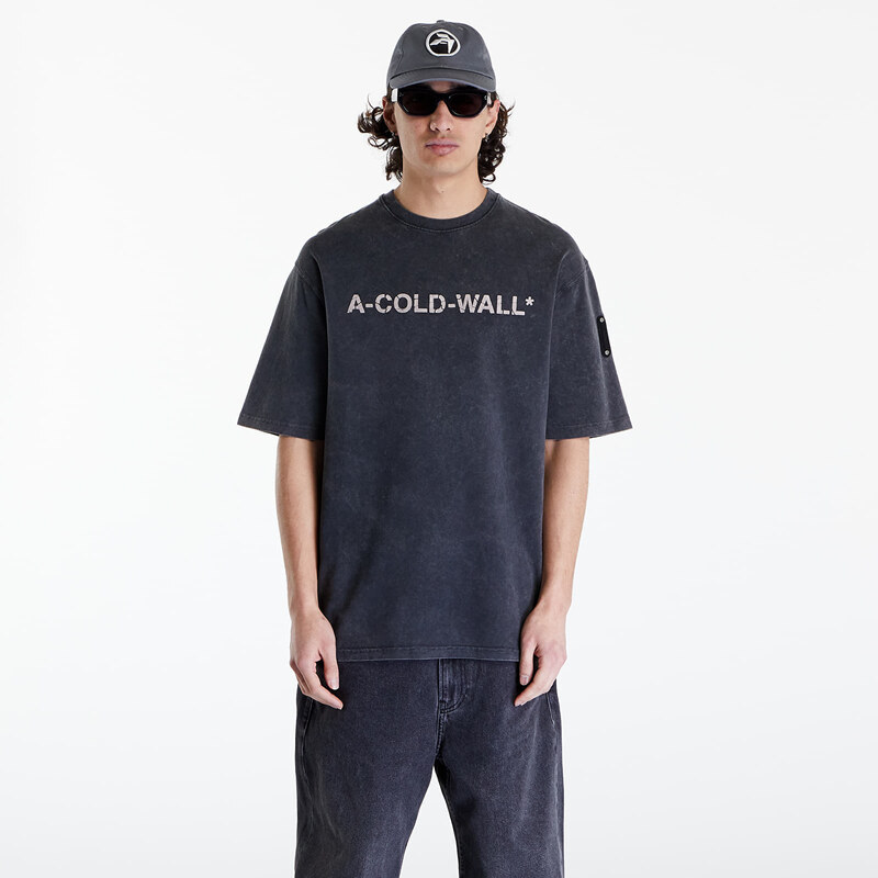 Pánské tričko A-COLD-WALL* Overdye Logo T-Shirt Onyx