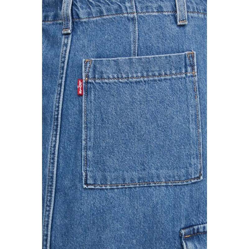 Džínová sukně Levi's midi, áčková