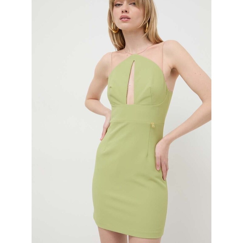 Šaty Elisabetta Franchi zelená barva, mini, AB51441E2