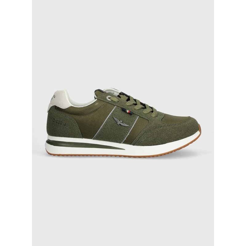 Sneakers boty Aeronautica Militare zelená barva, SC227CT3330