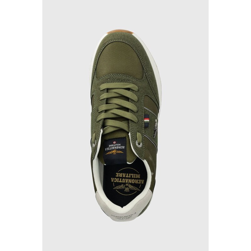 Sneakers boty Aeronautica Militare zelená barva, SC227CT3330