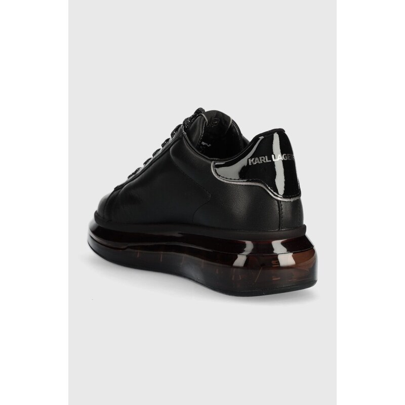 Kožené sneakers boty Karl Lagerfeld KAPRI KUSHION černá barva, KL62630N