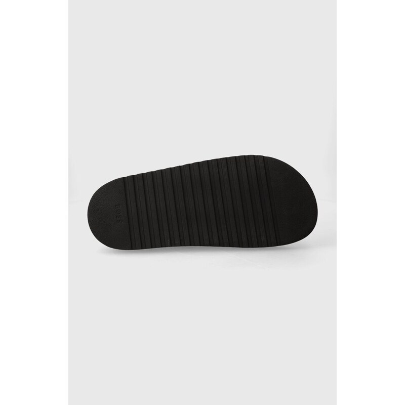 Semišové pantofle BOSS Cliff pánské, černá barva, 50516784
