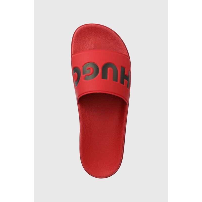 Pantofle HUGO Match pánské, červená barva, 50498352