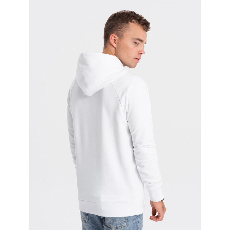 Ombre Men's unlined hooded sweatshirt with print - white