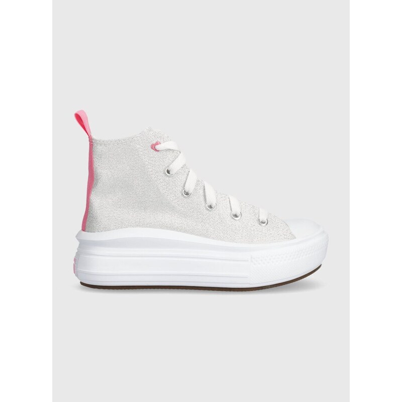 Dětské tenisky Converse stříbrná barva