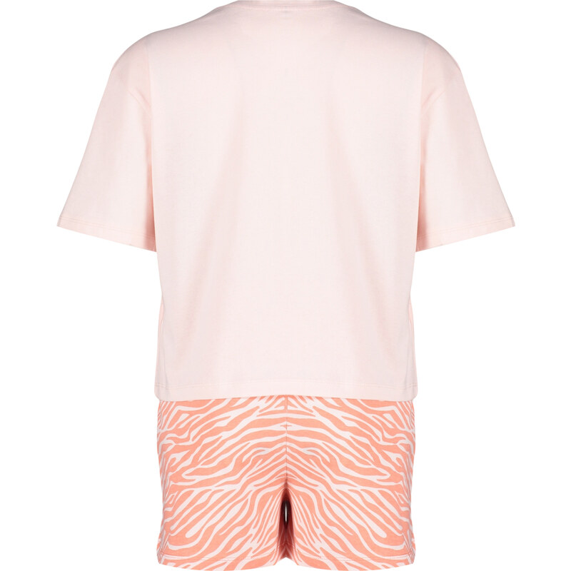 Trendyol Pink 100% Cotton Zebra Printed Knitted Pajamas Set