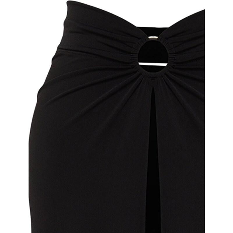 Trendyol Black Maxi Knitted Cut Out/Window Pareo