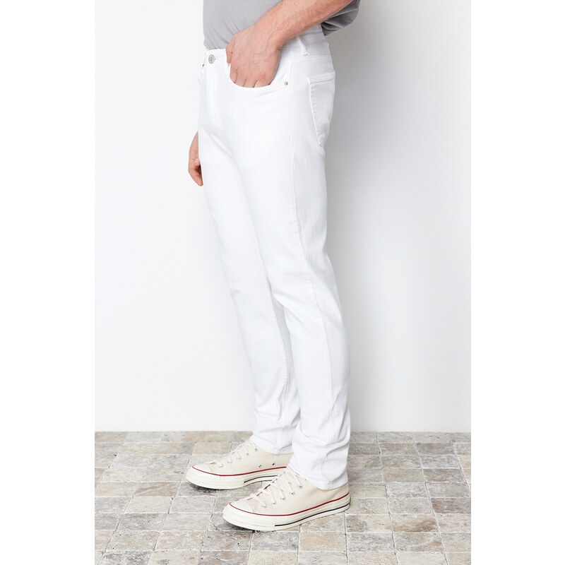 Trendyol White Slim Fit Jeans Denim Trousers