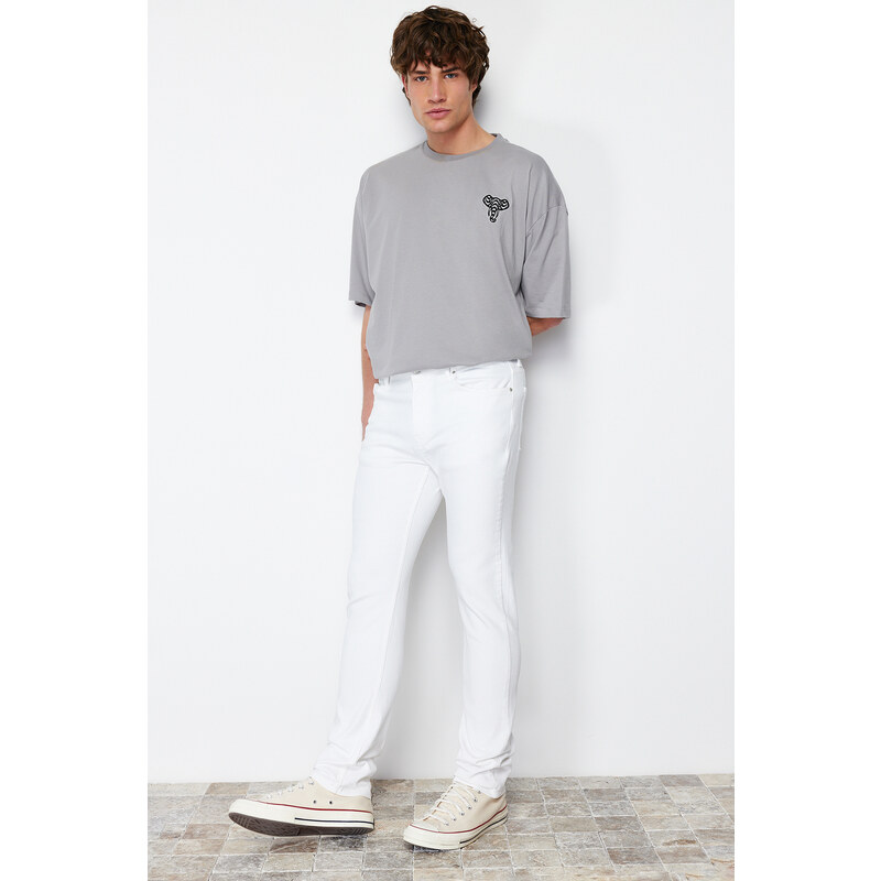 Trendyol White Slim Fit Jeans Denim Trousers