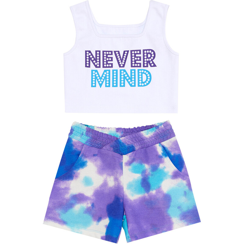 mshb&g Never Mind Girls Crop Top Tie-dye Shorts Set