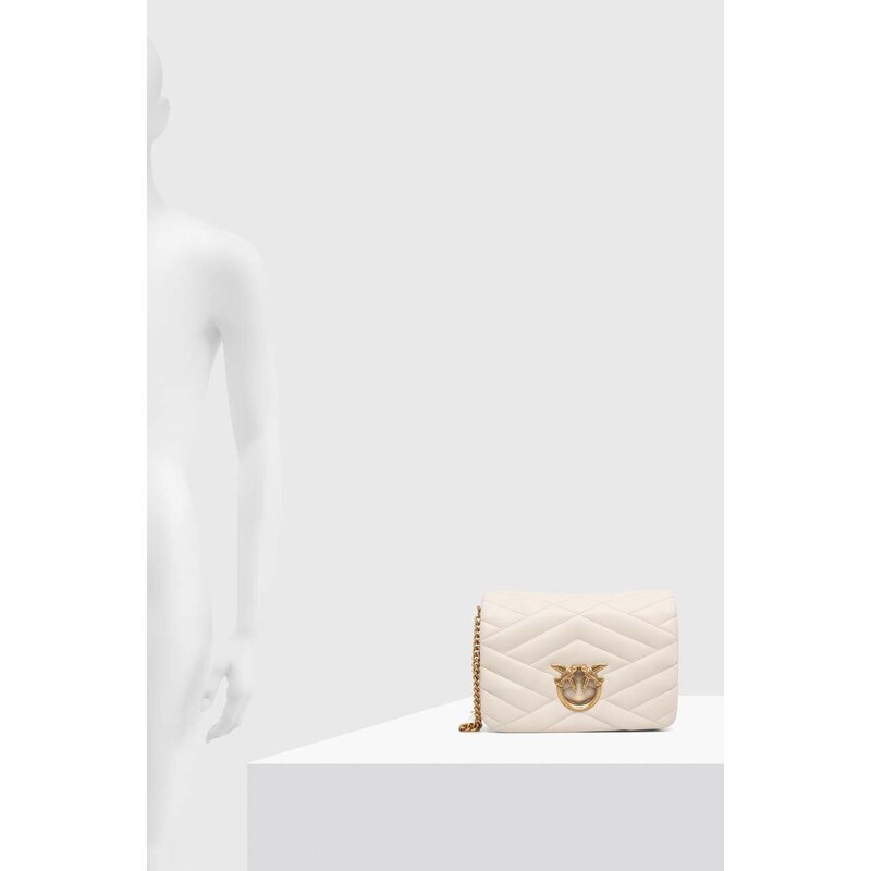 Kožená kabelka Pinko bílá barva, 101585.A1ET