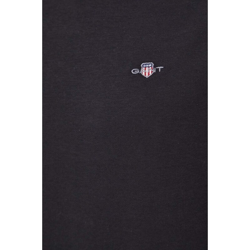 Mikina Gant pánská, černá barva, s aplikací