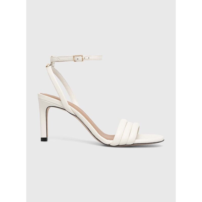 Kožené sandály BOSS Janet bílá barva, 50516304