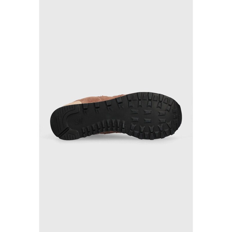 Semišové sneakers boty New Balance 574 hnědá barva, U574LWG