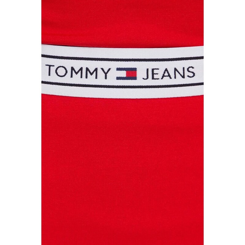 Sukně Tommy Jeans červená barva, mini, áčková