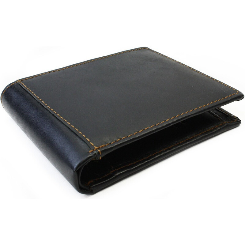 Černá pánská kožená peněženka s prošitím Faileon