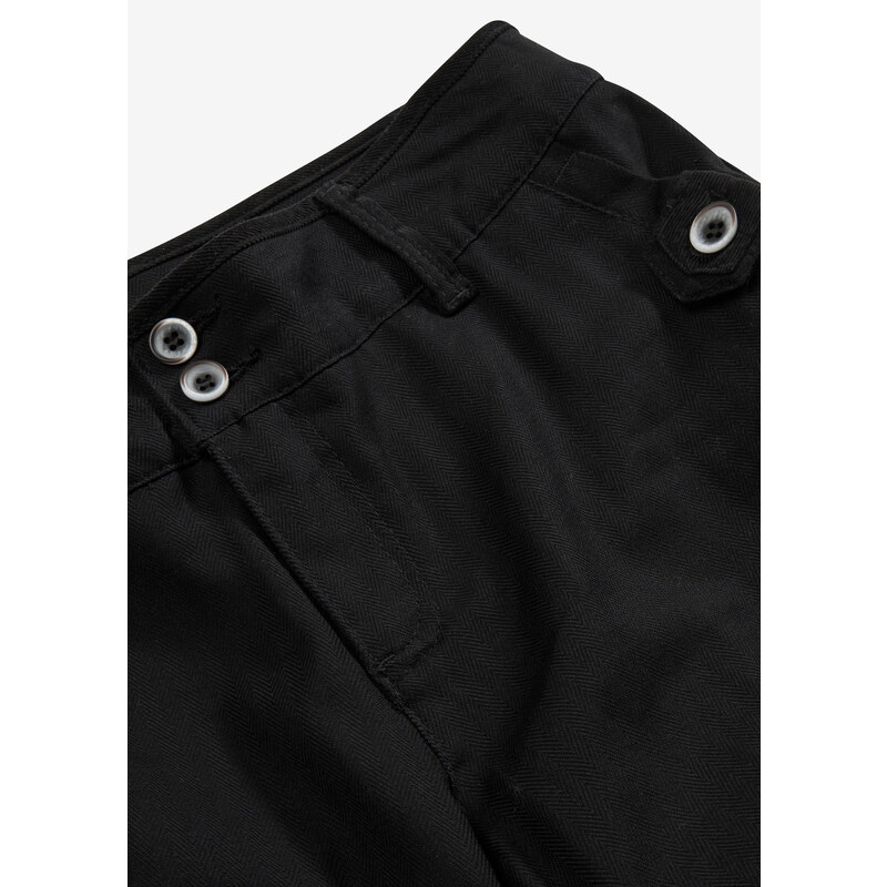 bonprix Business kalhoty Bootcut, s jemnými proužky Černá