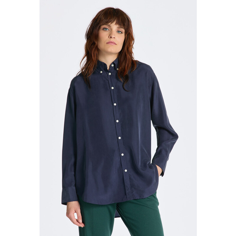 KOŠILE GANT RELAXED SILK SHIRT modrá 32