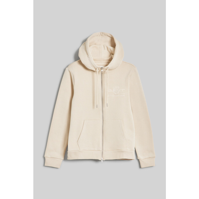 MIKINA GANT REG TONAL SHIELD ZIP HOODIE hnědá XXS