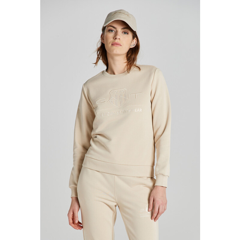 MIKINA GANT REG TONAL SHIELD C-NECK SWEAT hnědá XS