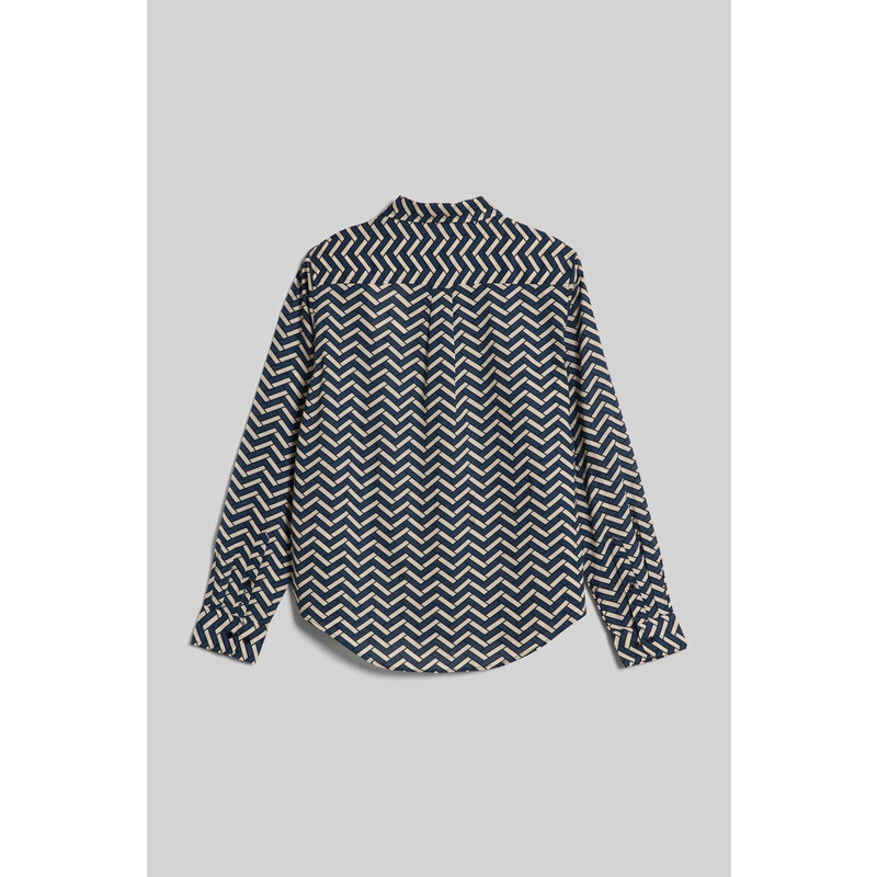 HALENKA GANT REG GEOMETRIC COT VOILE SHIRT modrá 32