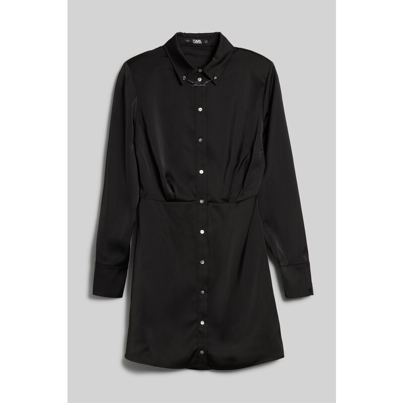 ŠATY KARL LAGERFELD KARL CHARM SATIN SHIRT DRESS