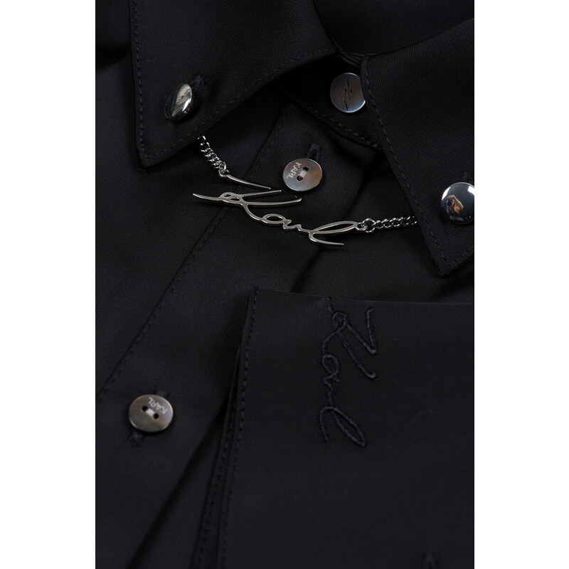 ŠATY KARL LAGERFELD KARL CHARM SATIN SHIRT DRESS