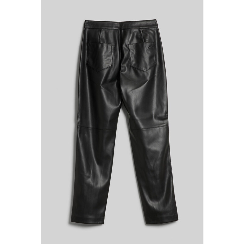 KALHOTY KARL LAGERFELD FAUX LEATHER ZIP PANTS