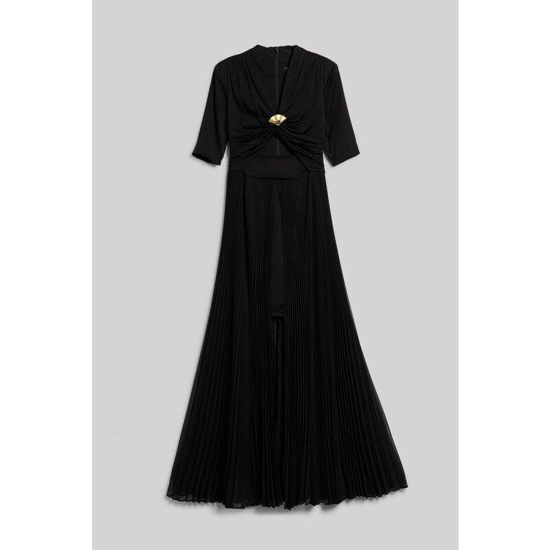 ŠATY KARL LAGERFELD PLEATED FAN MAXI DRESS