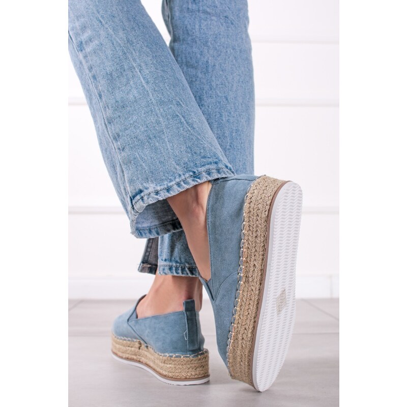 Ideal Modré platformové espadrilly Alona