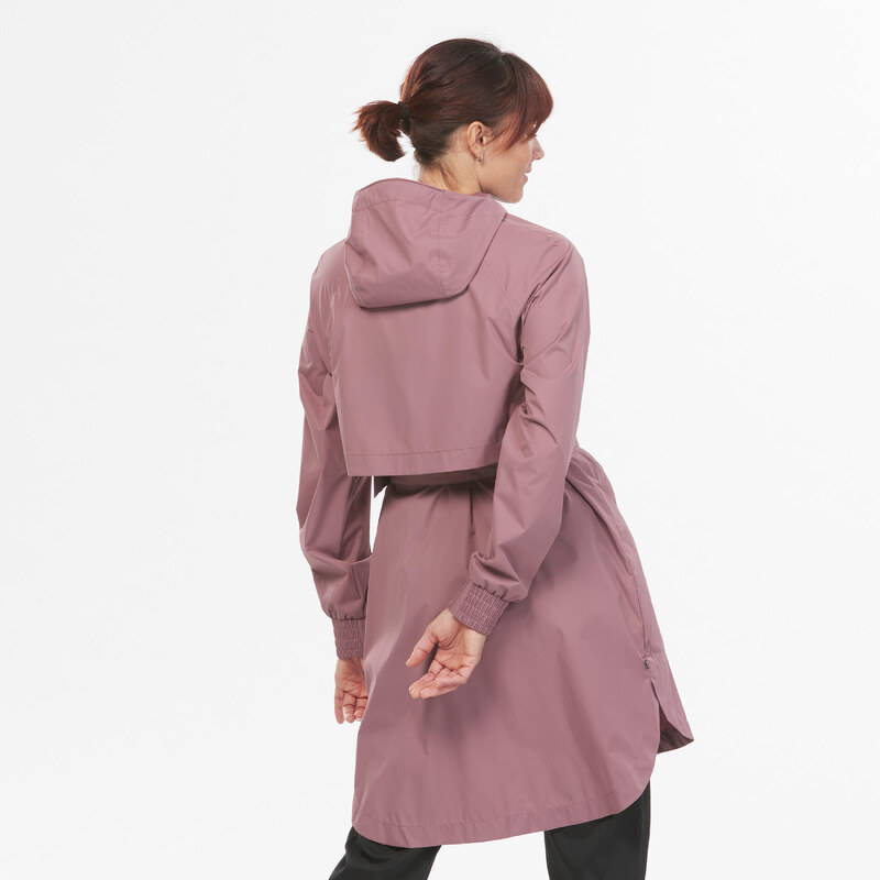 QUECHUA Dámská turistická dlouhá nepromokavá bunda Raincut
