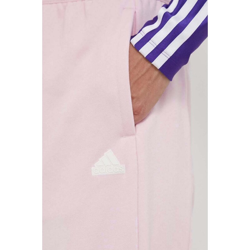 Tepláky adidas růžová barva, s aplikací, IS4297