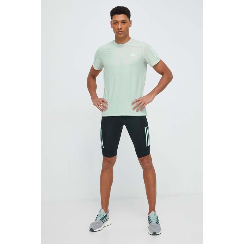 Běžecké tričko adidas Performance Own the Run zelená barva, s potiskem, IN1504