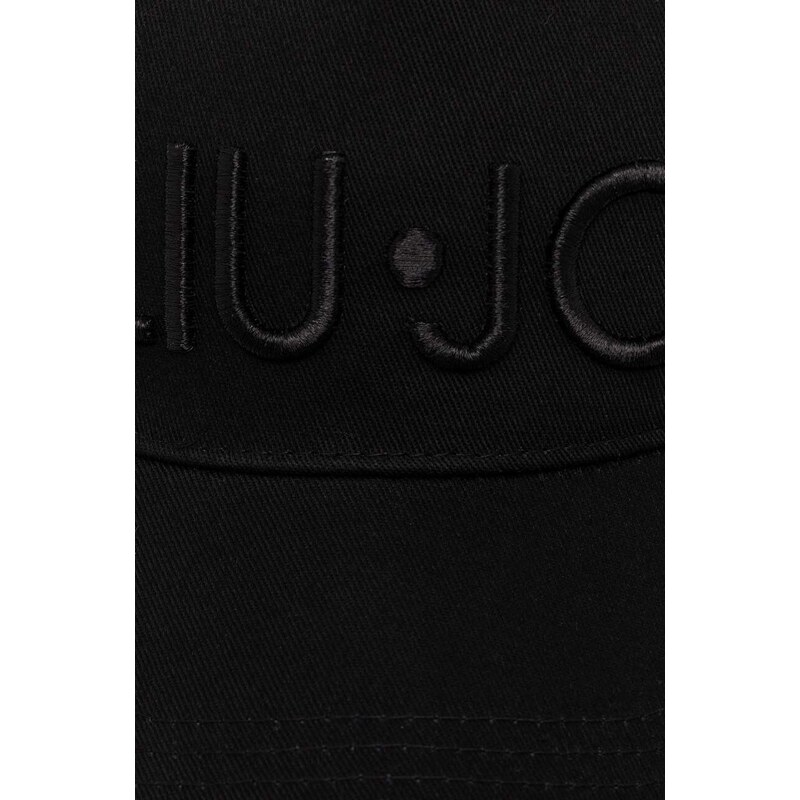 Bavlněná baseballová čepice Liu Jo černá barva, s aplikací