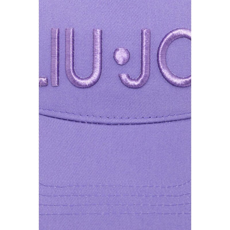 Bavlněná baseballová čepice Liu Jo fialová barva, s aplikací