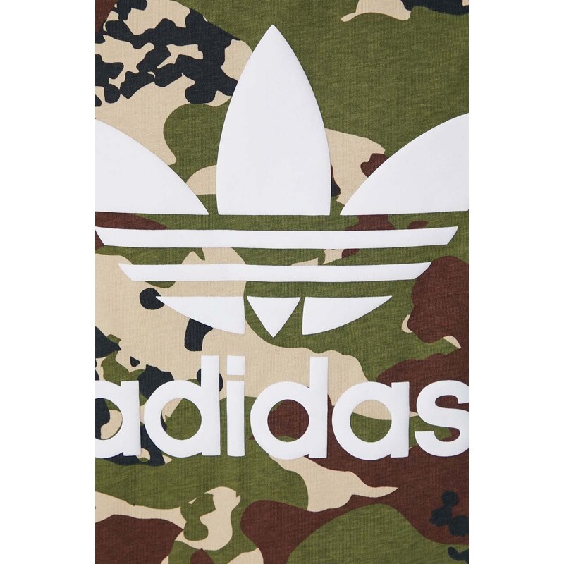 Bavlněné tričko adidas Originals zelená barva, IS0215