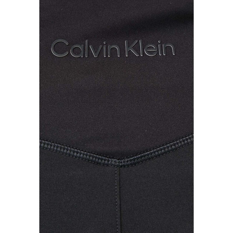 Tréninkové šortky Calvin Klein Performance černá barva, hladké, high waist