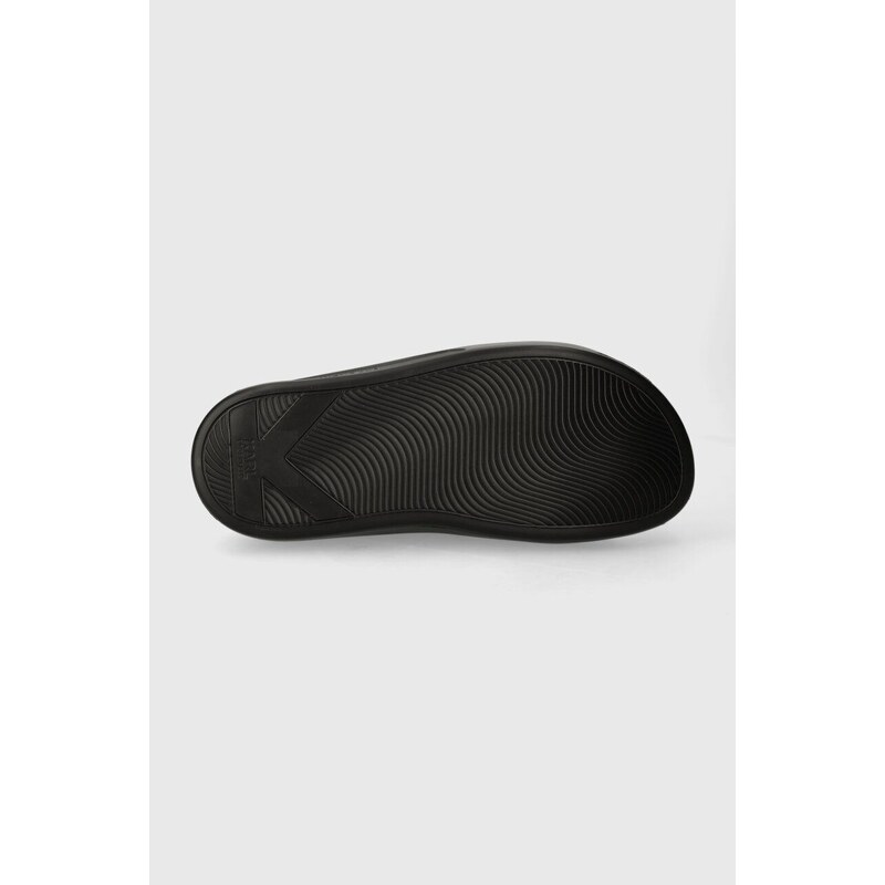 Kožené pantofle Karl Lagerfeld KAPRI MENS pánské, černá barva, KL52504