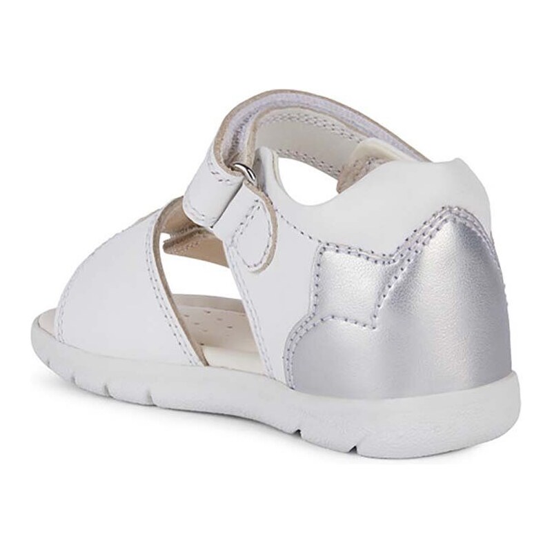Dětské kožené sandály Geox SANDAL ALUL bílá barva