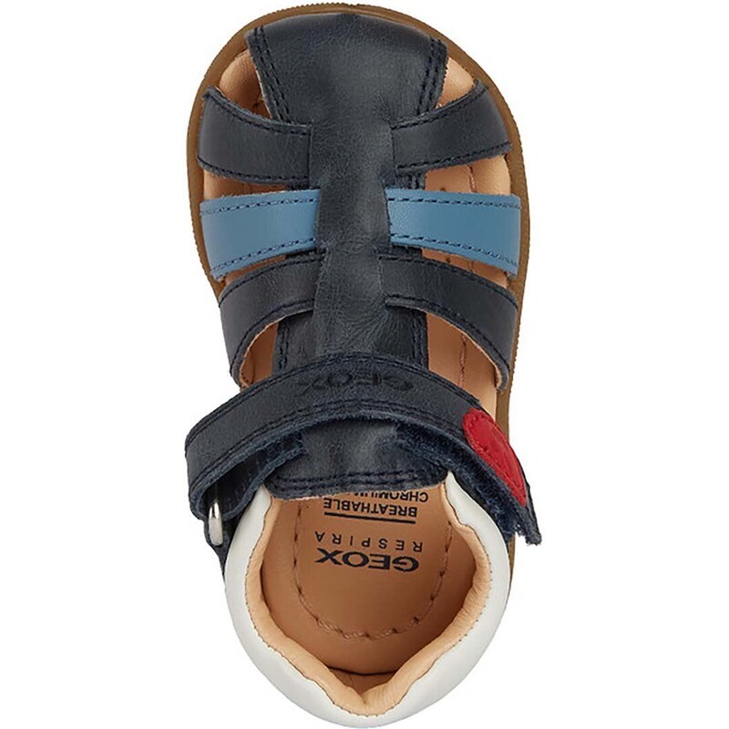 Dětské kožené sandály Geox SANDAL MACCHIA tmavomodrá barva