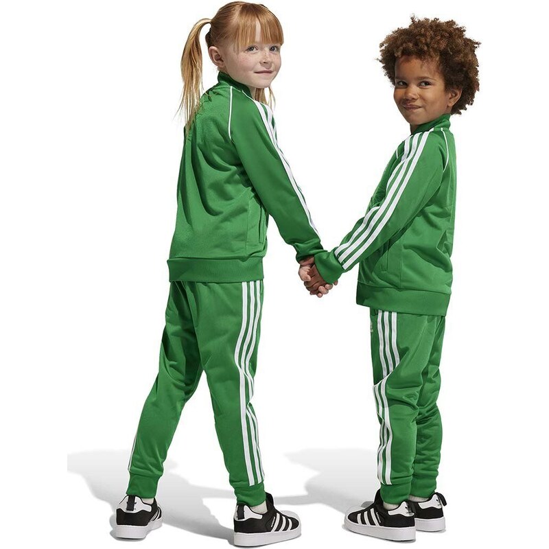 Dětská tepláková souprava adidas Originals zelená barva