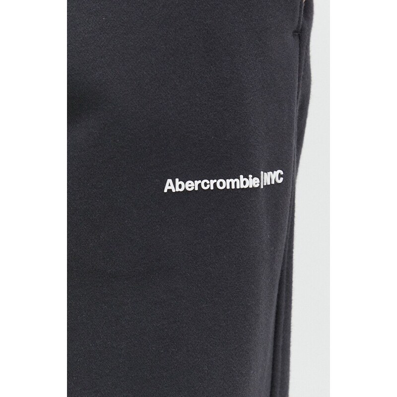 Tepláky Abercrombie & Fitch černá barva, hladké