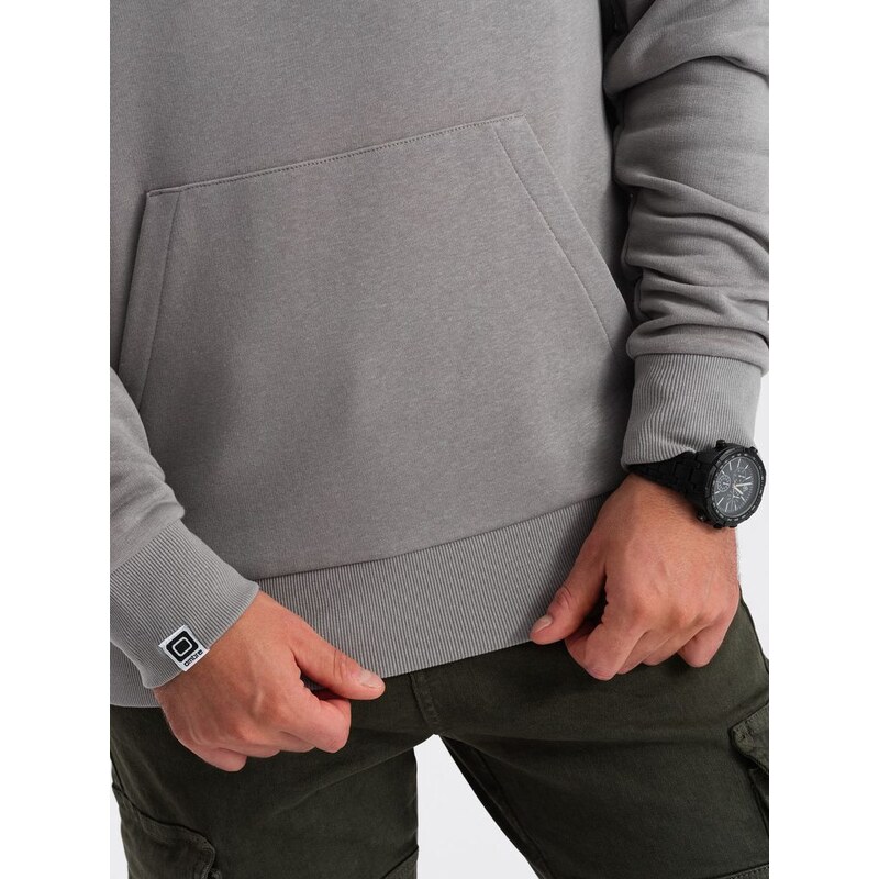 Ombre Clothing Originální šedá mikina s nápisem V2 SSPS-0153